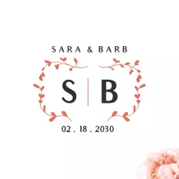 Elegant Floral Design Celebrating Sara and Barb's Wedding Logo Template