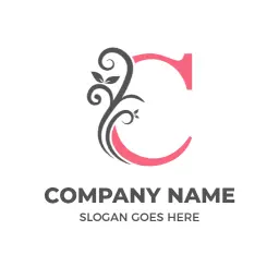 Elegant Floral Design Featuring C Letter Logo Template