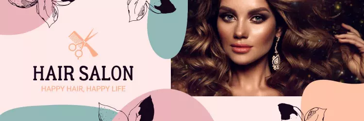 Elegant Floral Design for Hair Salon Promotional Banner Template
