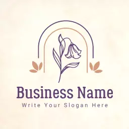 Elegant Floral Design in Soft Pastel Tones Vintage Logo Template