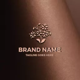 Elegant Floral Design In Stunning Mockup Logo Template