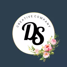 Elegant Floral Design Inside Circle Monogram for Creative Company Logo Template