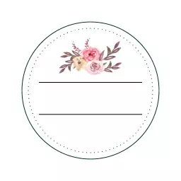 Elegant Floral Design on a Blank Circle for Custom Labels Logo Template