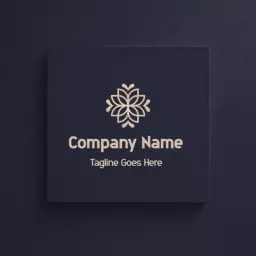 Elegant Floral Design on Dark Background Mockup Logo Template