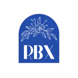 Elegant Floral Design on Deep Blue Letter Monogram Logo Template