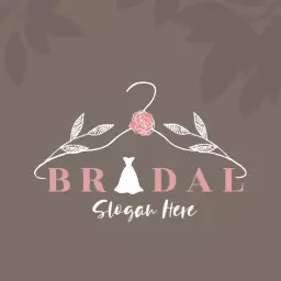 Elegant Floral Design Showcasing Bridal Fashion Logo Template