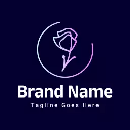 Elegant Floral Design with Gradient Rose for Florist Logo Template