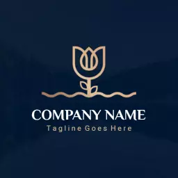 Elegant Floral Design with Subtle Gold Touch for Company Logo Template