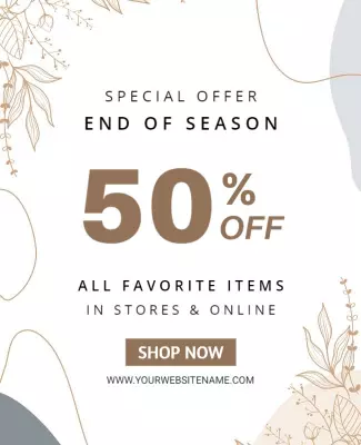 Elegant Floral End of Season Sale Discount Poster Template