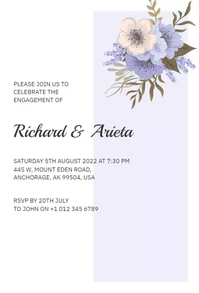 Elegant Floral Engagement Celebration Invitation Template