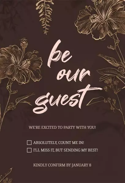 Elegant Floral Event RSVP Confirmation Invitation Template