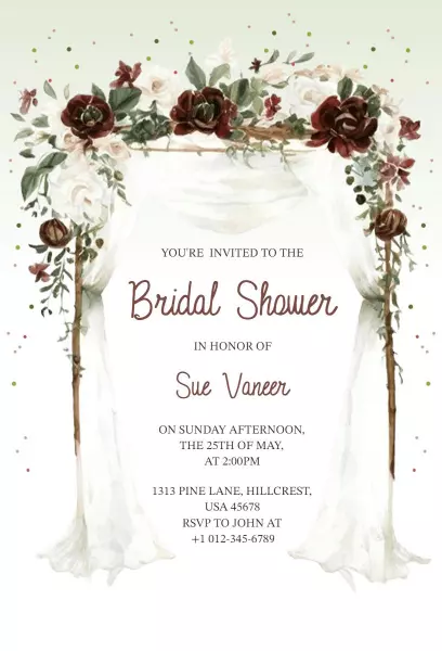 Elegant Floral Garden Bridal Shower Invitation Template