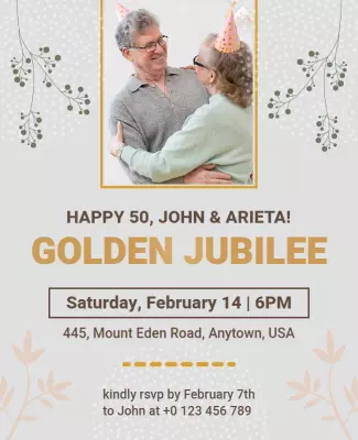 Elegant Floral Golden Jubilee Celebration Poster Template