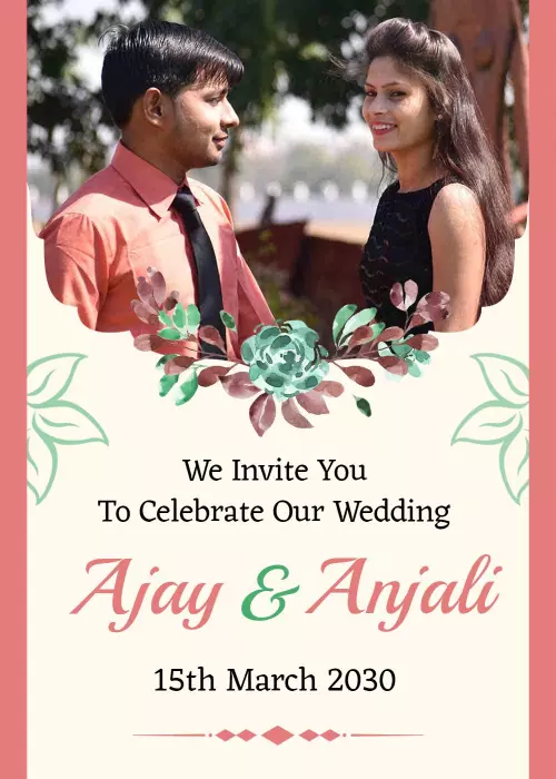 Elegant Floral Indian Wedding Celebration Invitation Template