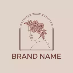 Elegant Floral Line Art Design Showcasing Feminine Beauty Logo Template