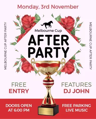 Elegant Floral Melbourne Cup After Party Poster Template