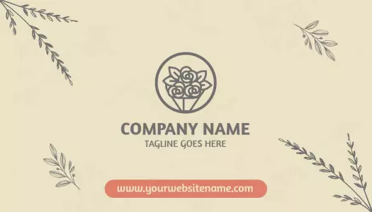 Elegant Floral Minimalist Business Logo Design Business Card Template