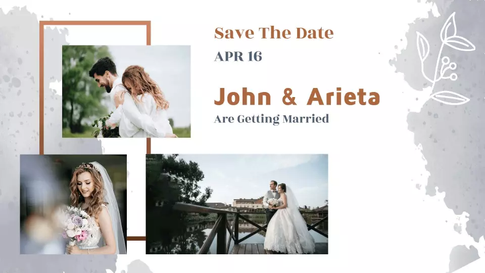 Elegant Floral Modern Wedding Celebration Timeline Presentation Template