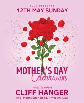 Elegant Floral Mother's Day Celebration Poster Template