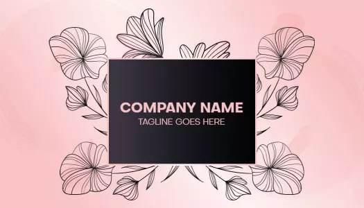 Elegant Floral Pink Background Business Card Template