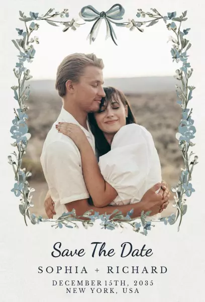 Elegant Floral Romantic Wedding Save The Date Invitation Template
