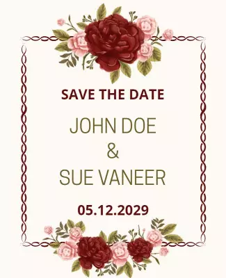 Elegant Floral Save the Date Wedding Announcement Poster Template