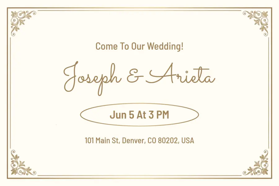 Elegant Floral Wedding Announcement Postcard Template