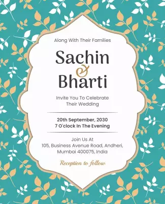 Elegant Floral Wedding Invitation Flyer Template