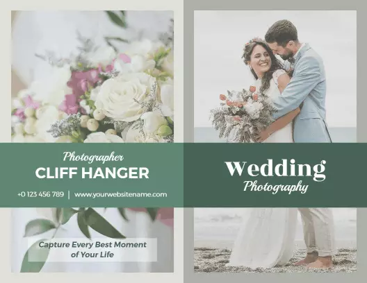 Elegant Floral Wedding Photography Packages Brochure Template