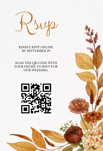 Elegant Floral Wedding RSVP Online Confirmation Invitation Template