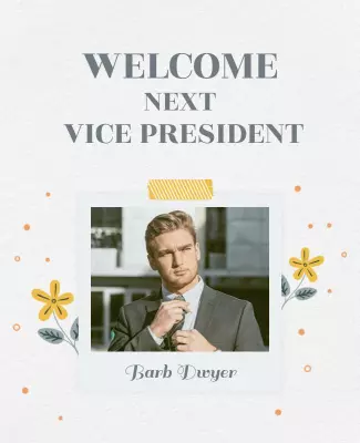Elegant Floral Welcome for Next Vice President Poster Template