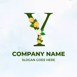 Elegant Floral Y Letter Design for Eco-Friendly Brands Logo Template