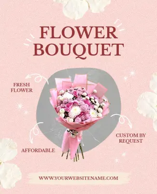 Elegant Flower Bouquet Marketing Poster Template