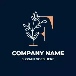 Elegant Flower Design with F Letter Emblem Logo Template