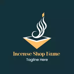 Elegant Flowing Flame Design Representing Incense Shop Logo Template