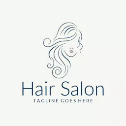 Elegant Flowing Hair Design Emphasizing Beauty Salon Logo Template