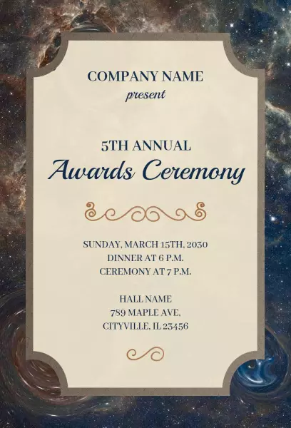 Elegant Gala Recognition Awards Ceremony Invitation Template