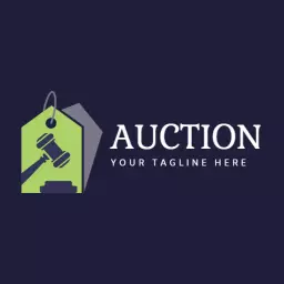 Elegant Gavel and Tag Design Emphasizing Auction Services Logo Template