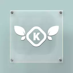 Elegant Glass Mockup Featuring Leafy Design Elements Logo Template