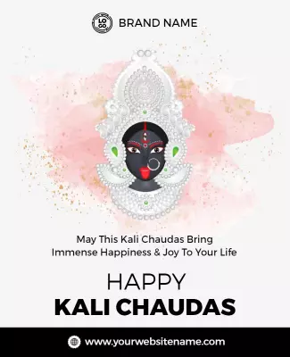 Elegant Goddess Kali Chaudas Celebration Poster Template