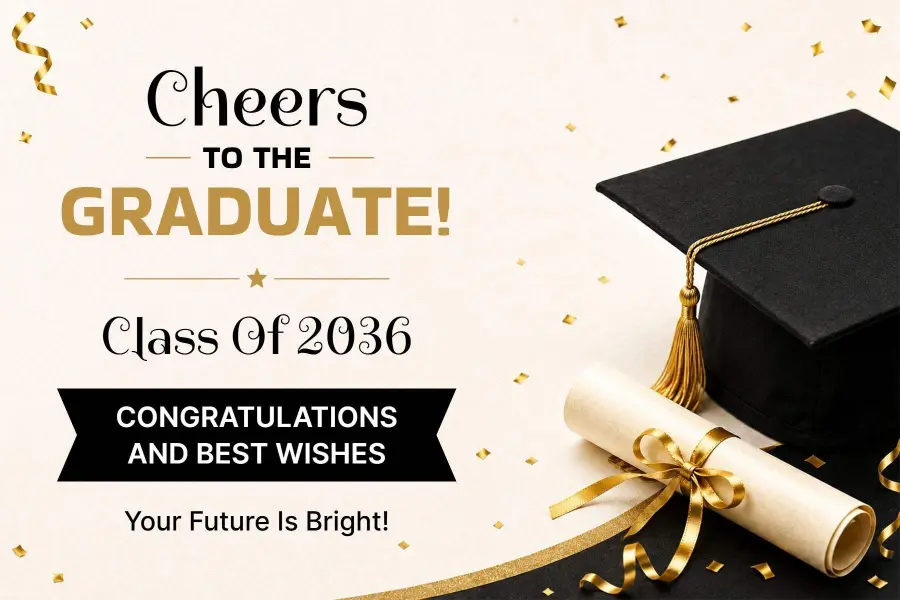 Elegant Gold Academic Graduation Congratulations Postcard Template