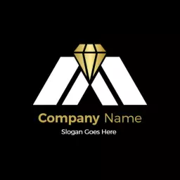Elegant Gold and Black Abstract Company Logo Design Logo Template