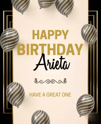 Elegant Gold and Black Birthday Celebration Poster Template