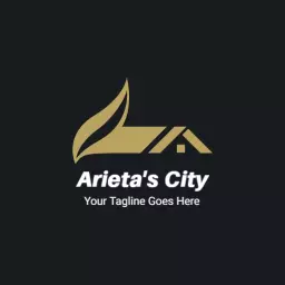 Elegant Gold and Black City Design Featuring Unique Architecture Logo Template