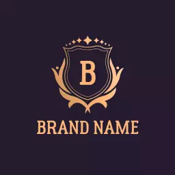 Elegant Gold and Black Crest Symbolizing Luxury Brand Logo Template