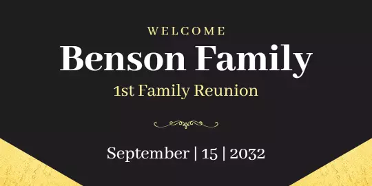 Elegant Gold and Black Family Reunion Tarpaulins Banner Template