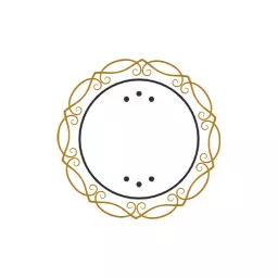 Elegant Gold and Black Flourished Design Blank Circle Logo Template