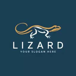 Elegant Gold and Blue Lizard Design for Nature Logo Template