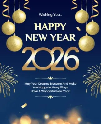 Elegant Gold and Blue New Year Celebration Flyer Template