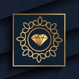 Elegant Gold and Blue Royal Gemstone Design Logo Template